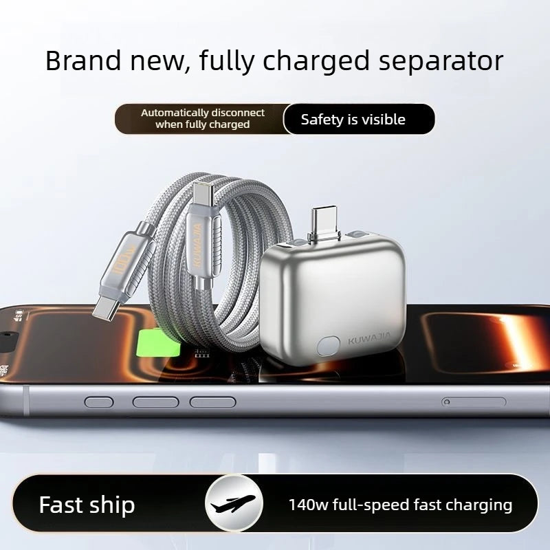 Experience Lightning-Fast Charging with Our 140W Intelligent Auto-Disconnect Adapter for Type-C Devices