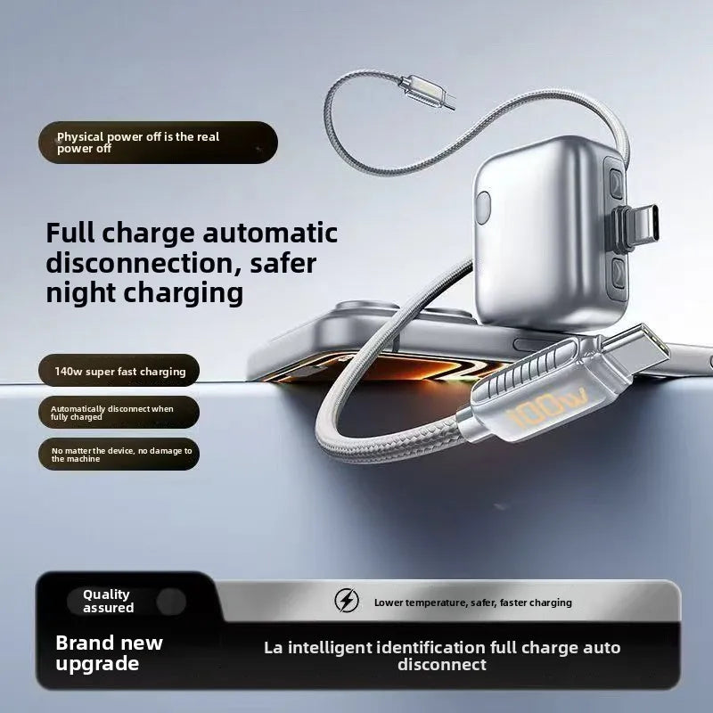 Experience Lightning-Fast Charging with Our 140W Intelligent Auto-Disconnect Adapter for Type-C Devices