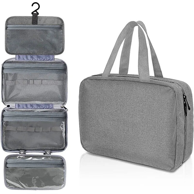 Waterproof Hanging Hook Toiletry Bag Large Folding Handbag Travel Makeup Cosmetic Razor Storage Organizer Case Bathroom Supplies