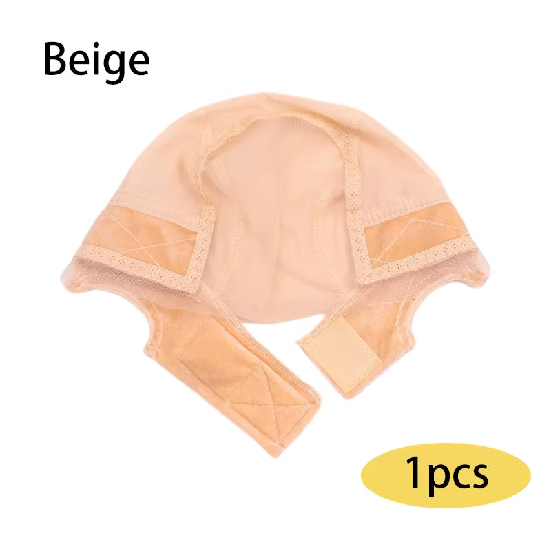 Female Headband Wig Cap Hd Lace Wig Cap for Wig Making U Part Wig Caps with Adjustable Velvet Wig Grip to Wear Wig Nude Hair Net